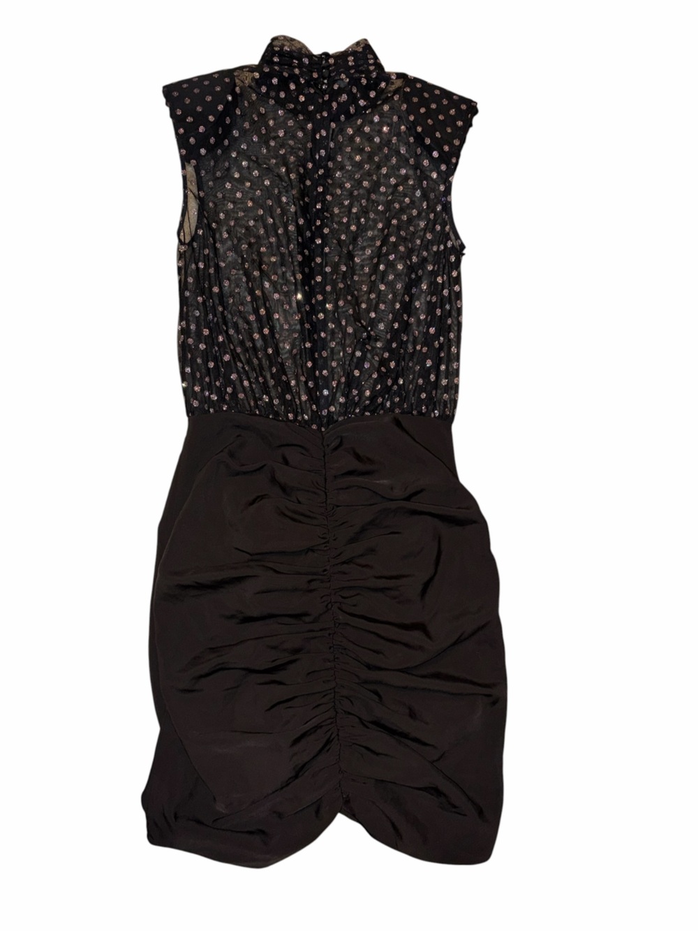 NBD x REVOLVE Sample Sale Harper Dress Black Glitter Polka Dot Mini Small As Is - Picture 9 of 11